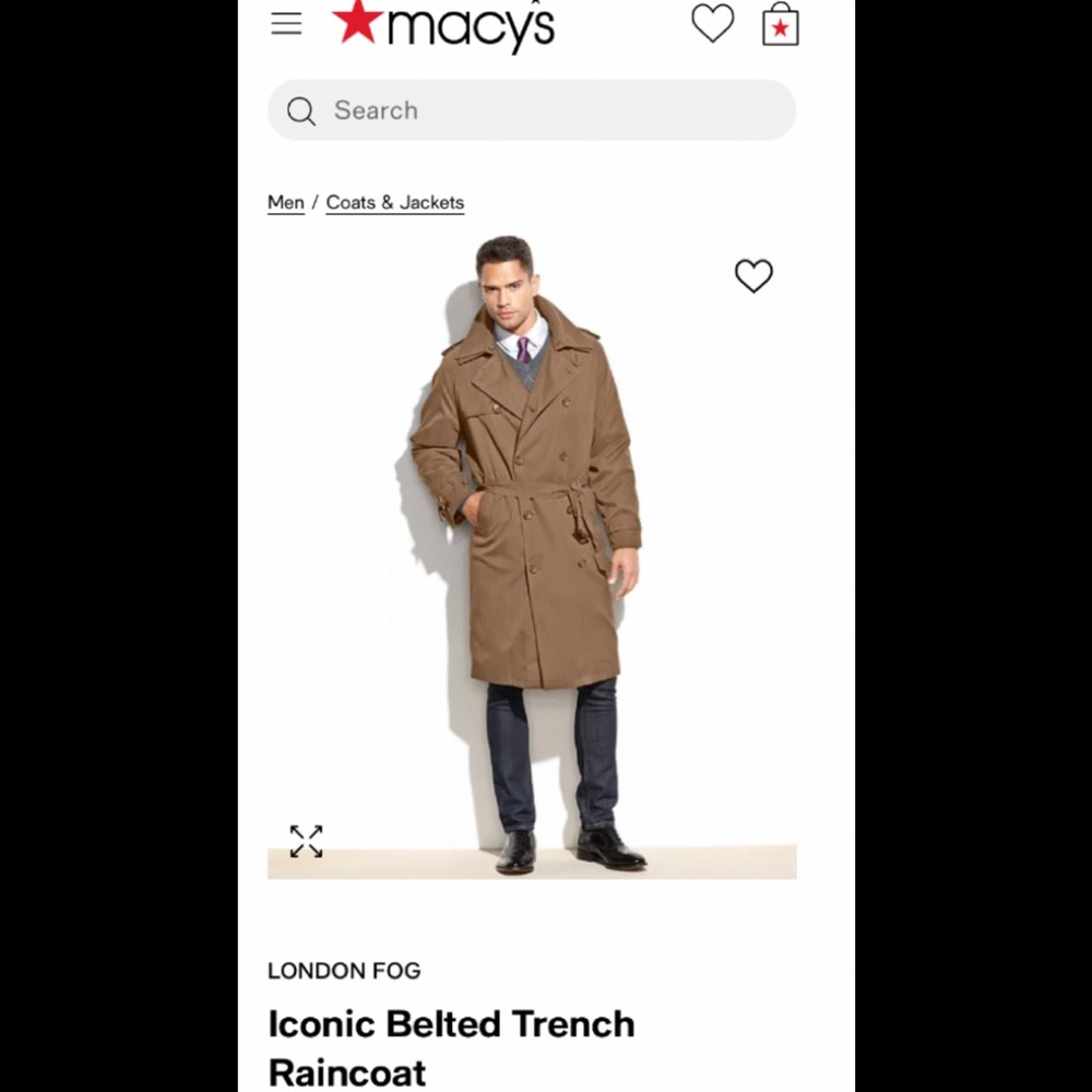 Iconic London Fog Trench Coat with Belt in British Khaki Size Men’s 44 Short